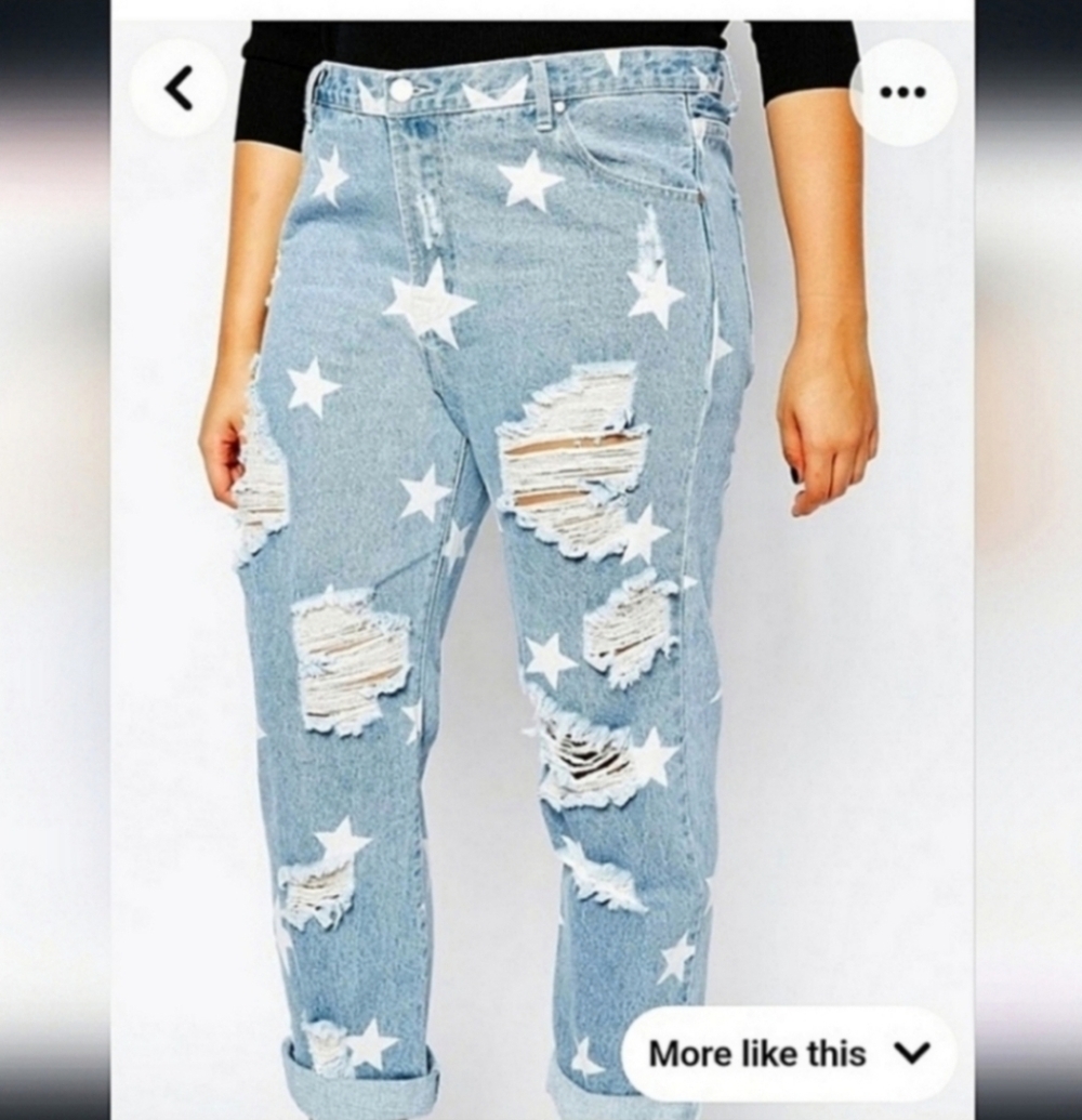 Asos Alice&you US20 Distressed star jeans